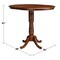 International Concepts Round 36 in Rd Top Pedestal Table, 12 in Leaf, 40.9 inH, Adjustable Height, Espresso, 36 W, 48 L, Wood K581-36RXT-6B-2 - alternate 3